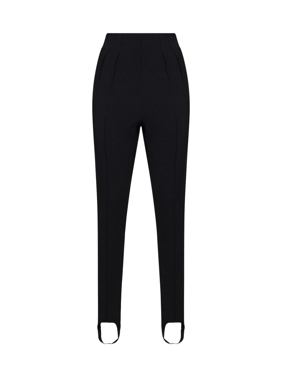 Mugler Women Black Stretch Wool-Blend Stirrup Tailored Leggings