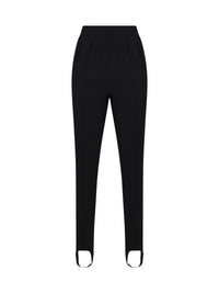 Mugler Women Black Stretch Wool-Blend Stirrup Tailored Leggings