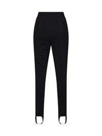 Mugler Women Black Stretch Wool-Blend Stirrup Tailored Leggings