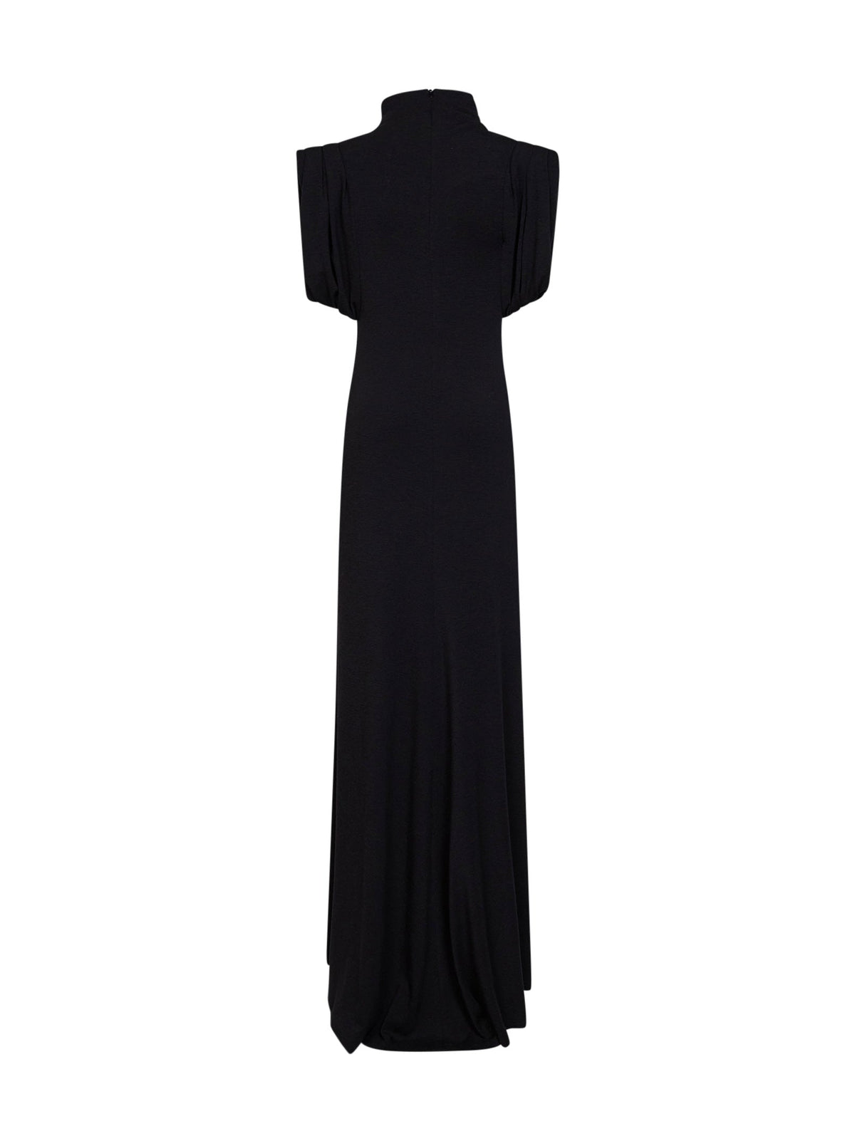 Mugler Women Black Jersey Draped Sleeveless Maxi Dress