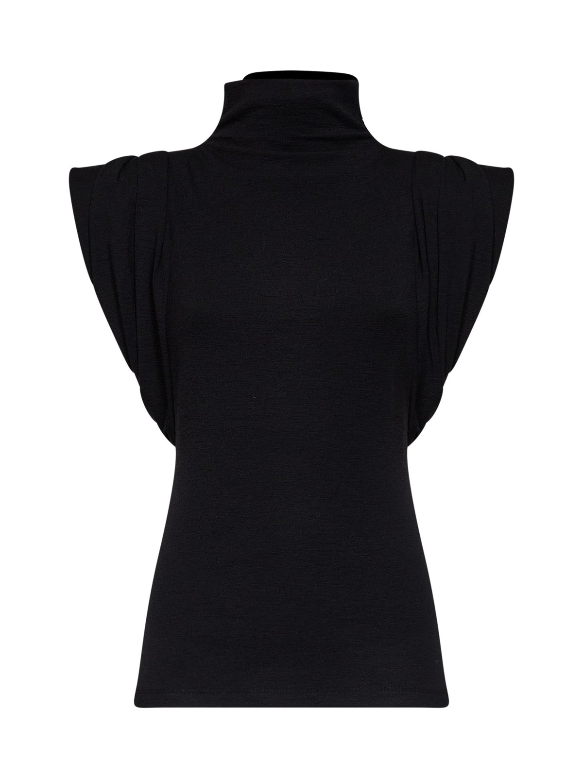 MUGLER Mugler Women Black Jersey Draped Sleeveless Top