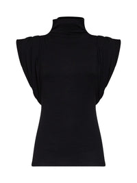 MUGLER Mugler Women Black Jersey Draped Sleeveless Top