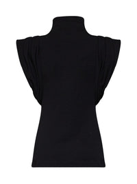 MUGLER Mugler Women Black Jersey Draped Sleeveless Top