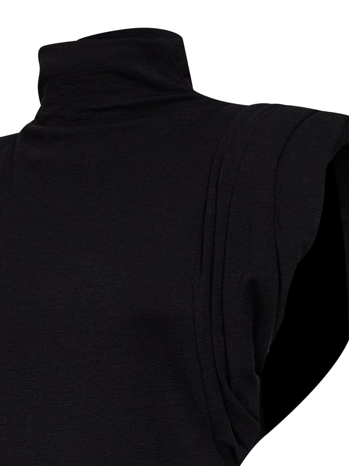 MUGLER Mugler Women Black Jersey Draped Sleeveless Top