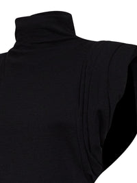MUGLER Mugler Women Black Jersey Draped Sleeveless Top