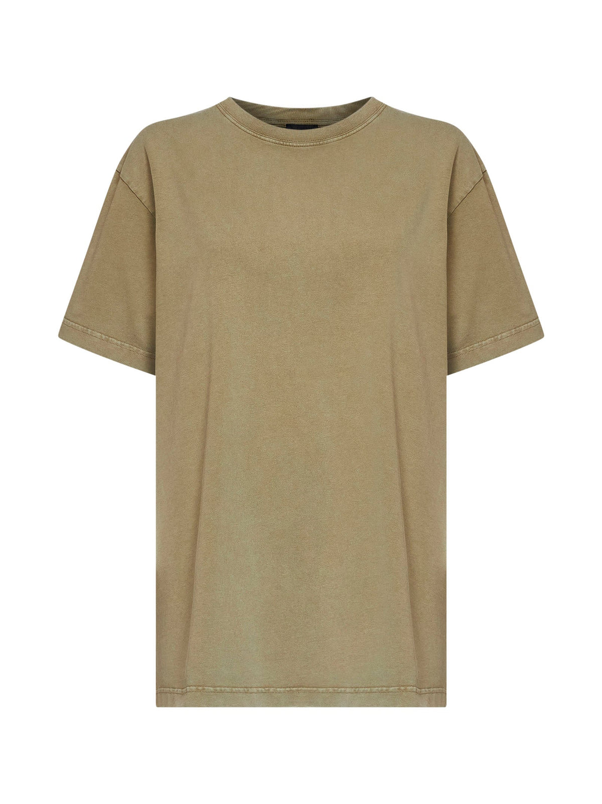 MUGLER Mugler Women Khaki Cotton Jersey Logo T-Shirt