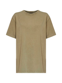 MUGLER Mugler Women Khaki Cotton Jersey Logo T-Shirt