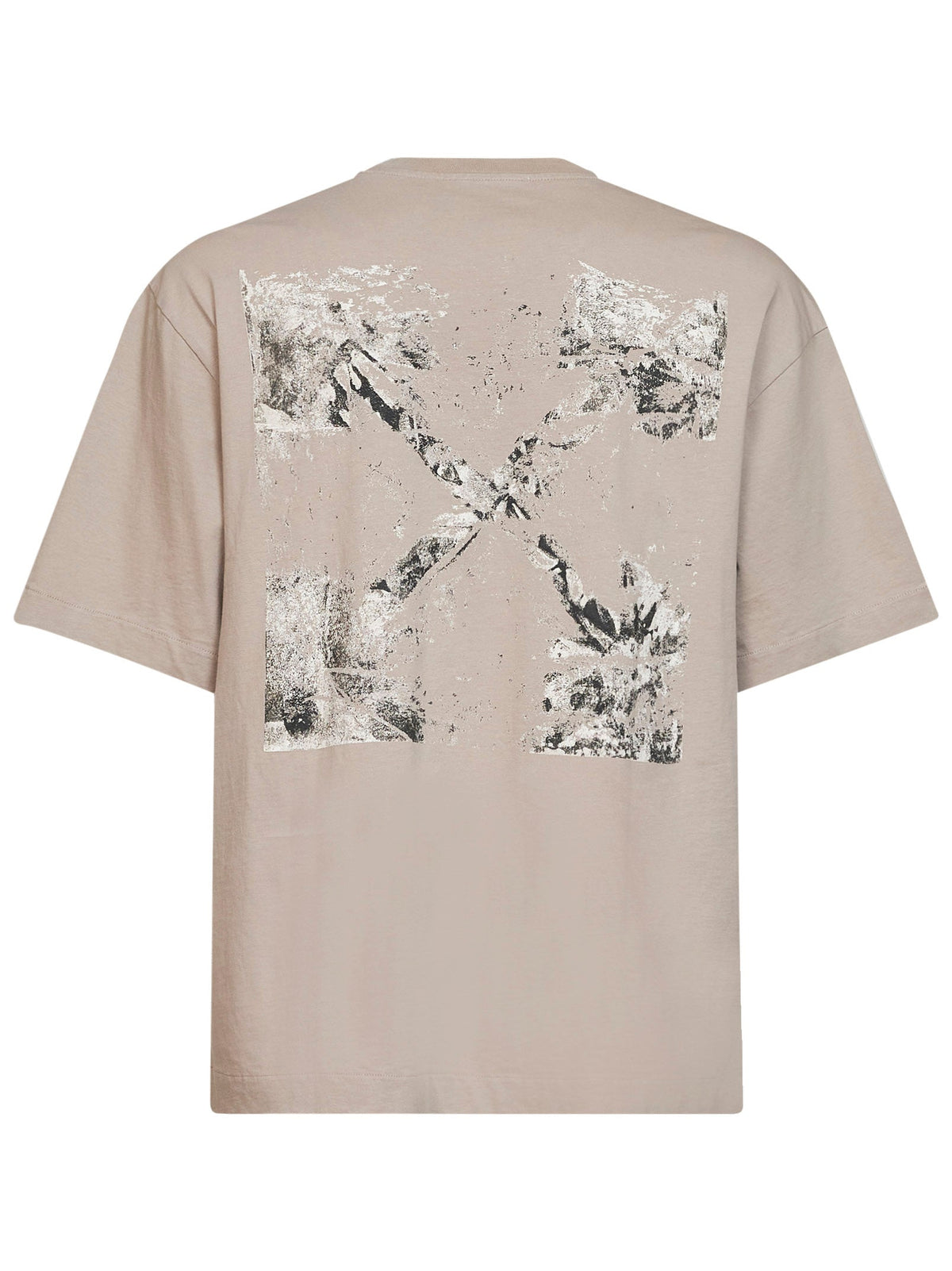 Off White Men Beige Cotton Jersey Spices Arrow Skate T-Shirt