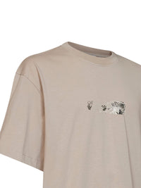 Off White Men Beige Cotton Jersey Spices Arrow Skate T-Shirt