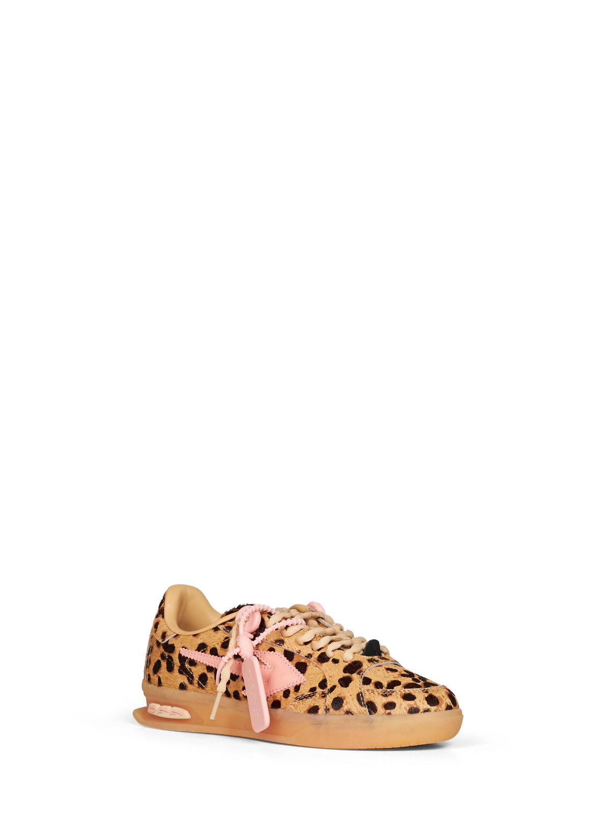 Off White Women Beige Printed Calf Hair End Of Play Sneakers