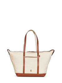 POLO RALPH LAUREN Polo Ralph Lauren Women Ecru And Tan Large Tote Shopper