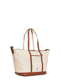 POLO RALPH LAUREN Polo Ralph Lauren Women Ecru And Tan Large Tote Shopper