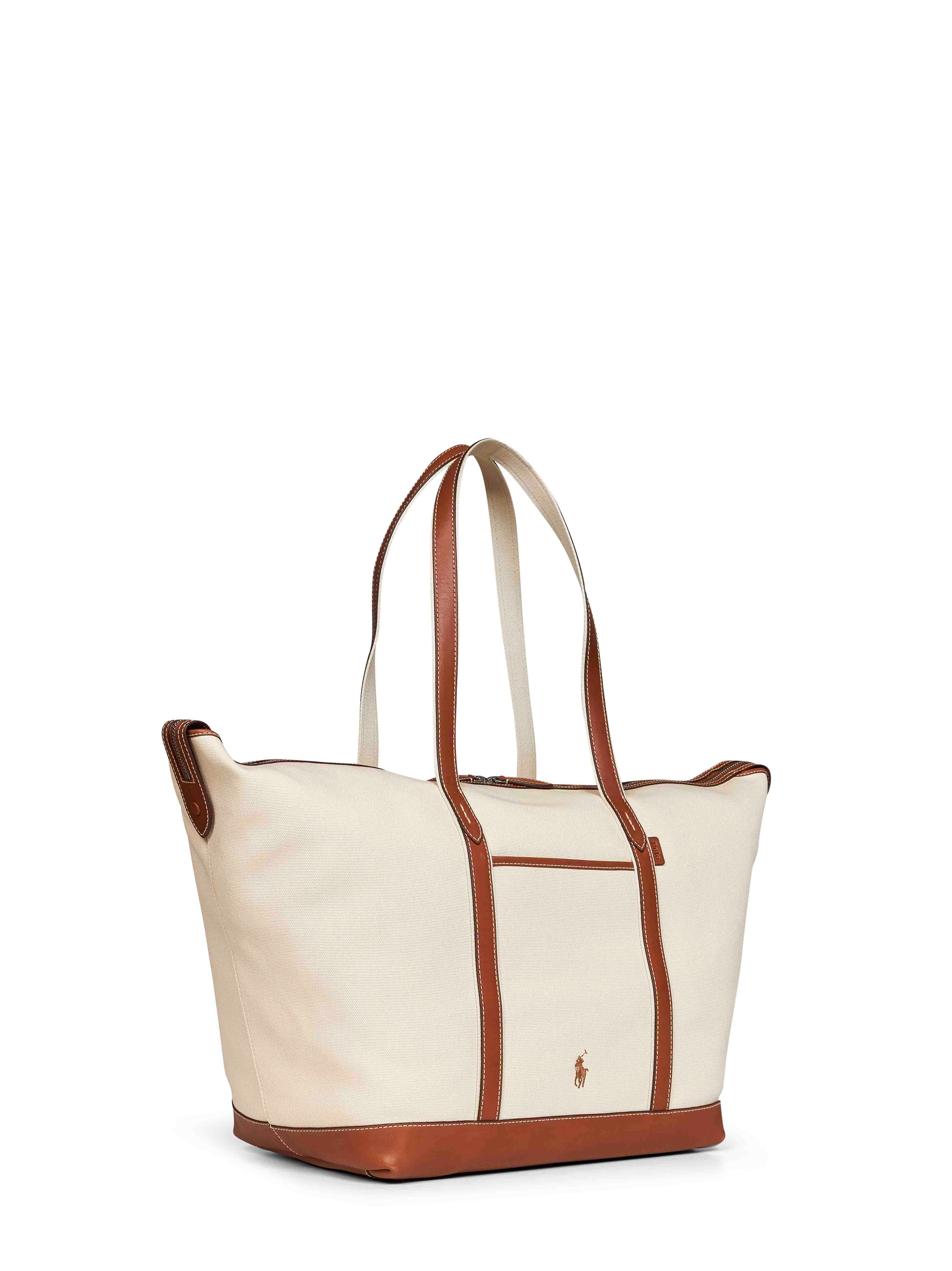POLO RALPH LAUREN Polo Ralph Lauren Women Ecru And Tan Large Tote Shopper