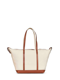 POLO RALPH LAUREN Polo Ralph Lauren Women Ecru And Tan Large Tote Shopper
