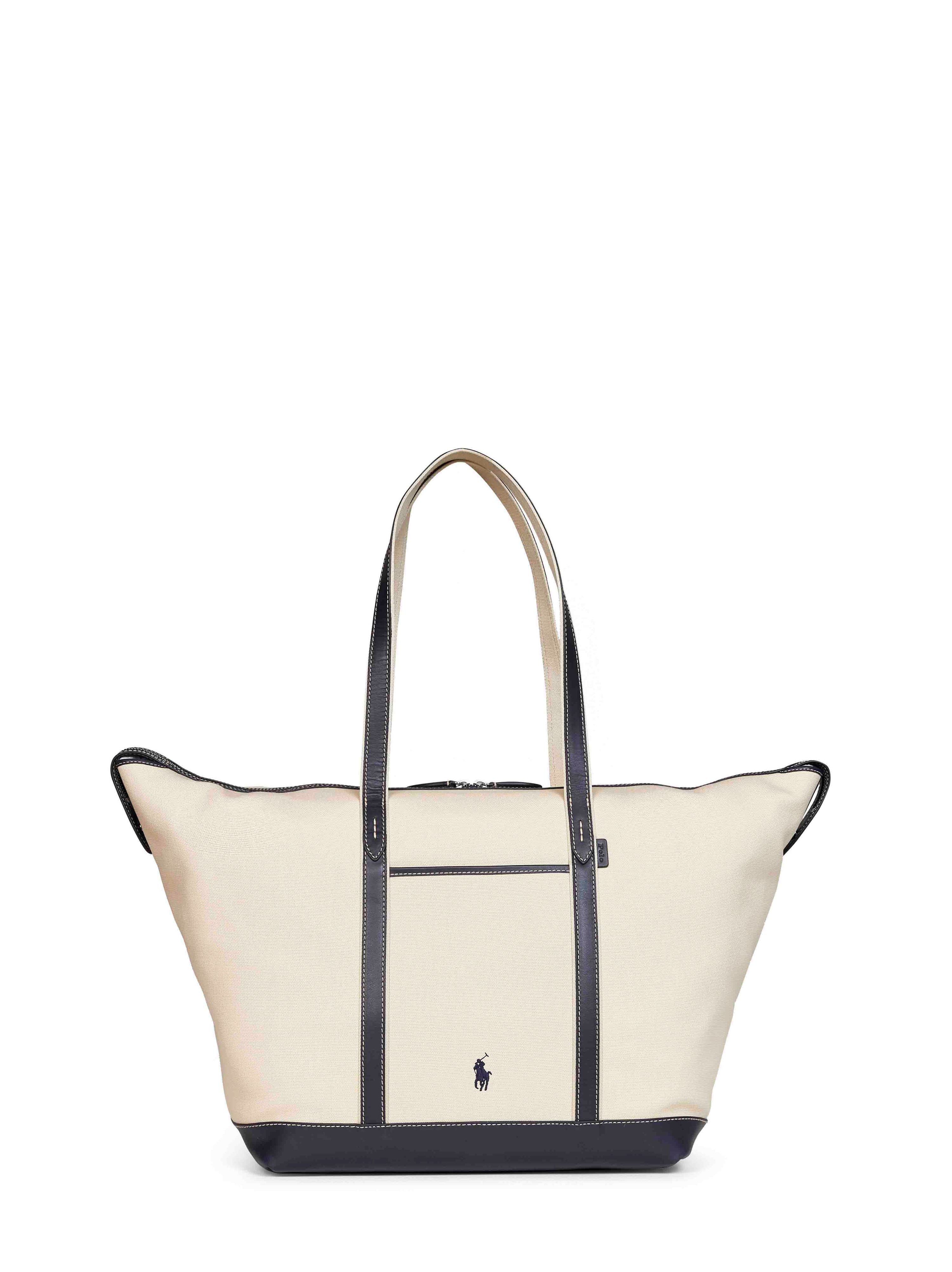 POLO RALPH LAUREN Polo Ralph Lauren Women Ecru And Navy Blue Large Tote Shopper