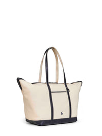 POLO RALPH LAUREN Polo Ralph Lauren Women Ecru And Navy Blue Large Tote Shopper