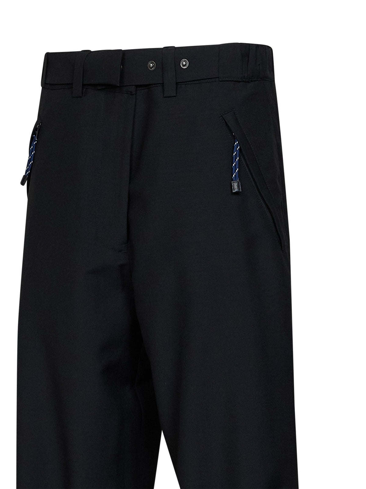 Prada Abbigliamento Women Black Mohair-Wool Wide Leg Trousers