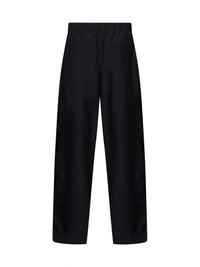 Prada Abbigliamento Women Black Mohair-Wool Wide Leg Trousers