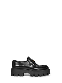 PRADA CALZATURE Prada Calzature Women Black Brushed Leather Loafers