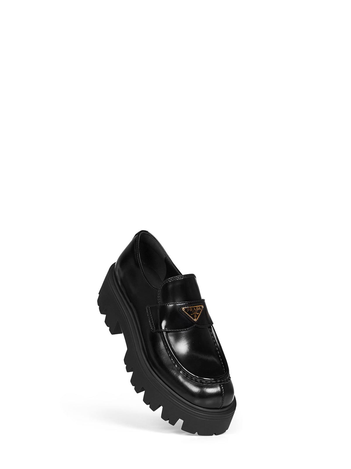 PRADA CALZATURE Prada Calzature Women Black Brushed Leather Loafers