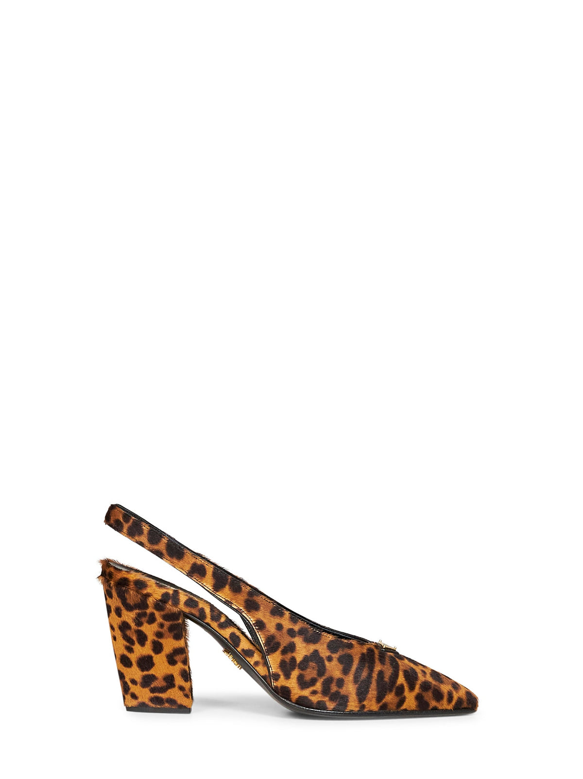 PRADA CALZATURE Prada Calzature Women Honey Leopard-Print Calf Hair Slingback Pumps