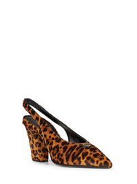 PRADA CALZATURE Prada Calzature Women Honey Leopard-Print Calf Hair Slingback Pumps