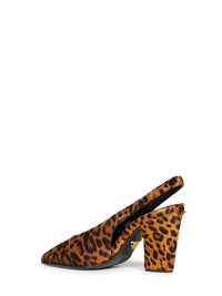 PRADA CALZATURE Prada Calzature Women Honey Leopard-Print Calf Hair Slingback Pumps