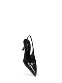 PRADA CALZATURE Prada Calzature Women Black Brushed Leather Slingback Pumps