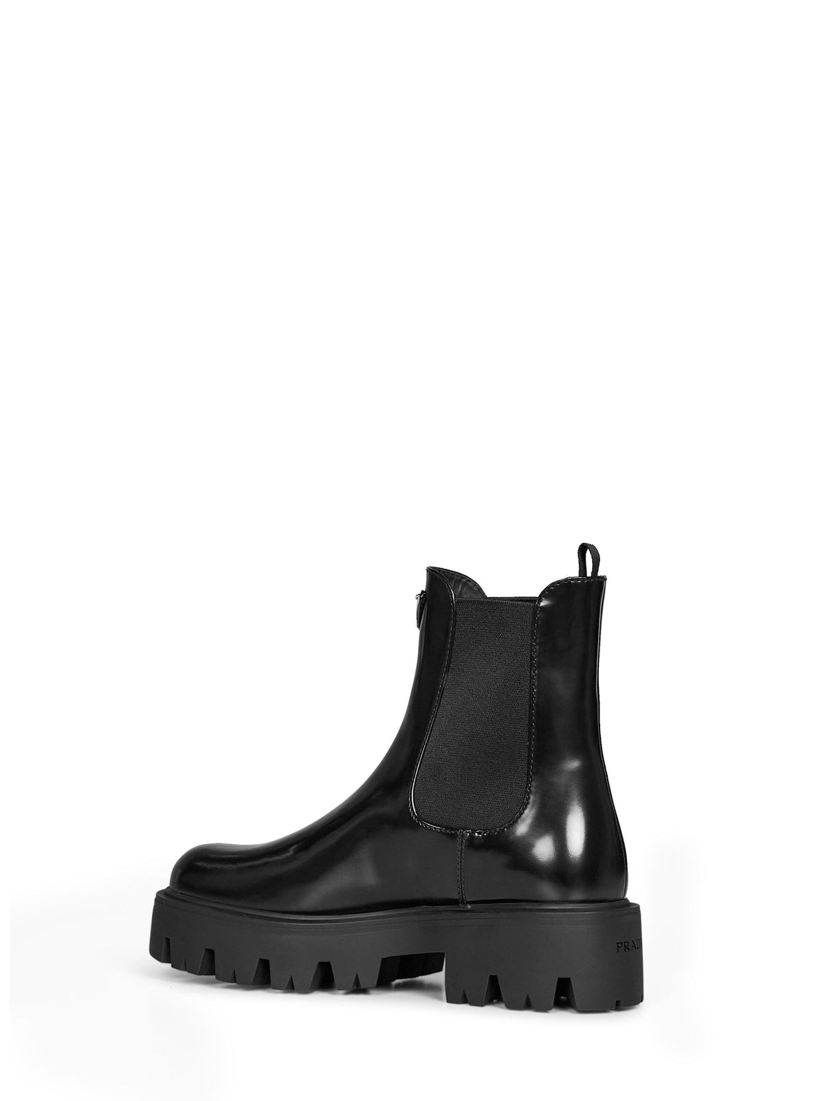 Prada Calzature Women Black Brushed Leather Ankle Boots