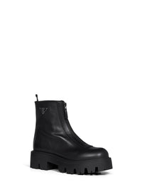 PRADA CALZATURE Prada Calzature Women Black Leather Zip-Up Ankle Boots