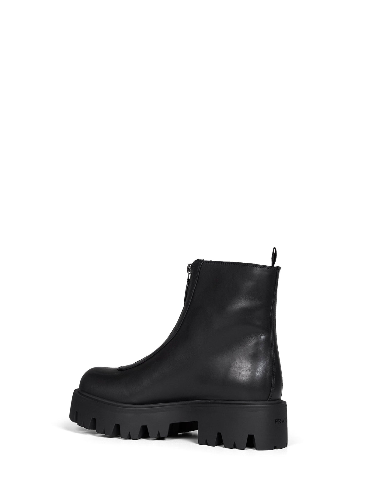 PRADA CALZATURE Prada Calzature Women Black Leather Zip-Up Ankle Boots