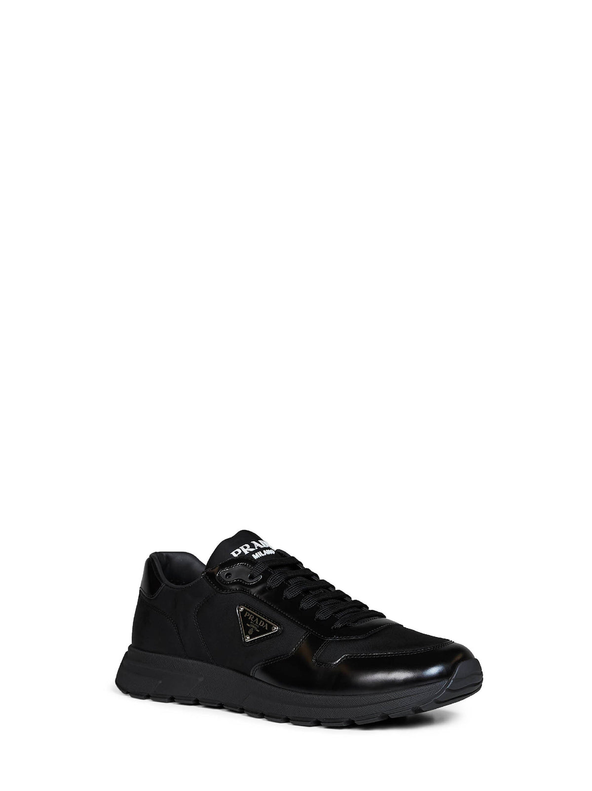 Prada Calzature Men Black Re-Nylon And Brushed Leather Prax 01 Sneakers