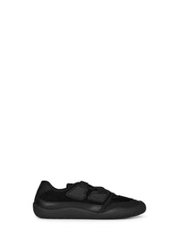 PRADA CALZATURE Prada Calzature Men Black Leather And Mesh Fabric Speedrock Sneakers