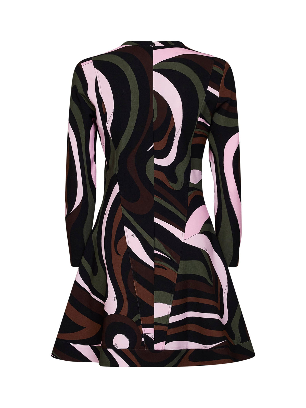 Pucci Women Khaki And Pink Marmo-Print Compact Jersey Mini Dress