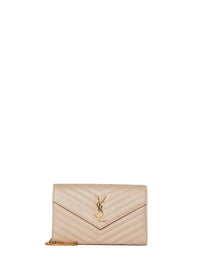 SAINT LAURENT Saint Laurent Women Quilted Leather Clutch With Ysl Logo