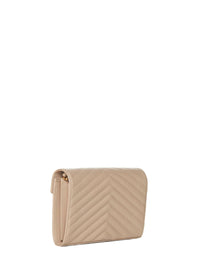 SAINT LAURENT Saint Laurent Women Quilted Leather Clutch With Ysl Logo