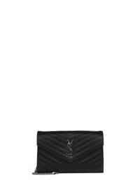 SAINT LAURENT Saint Laurent Women Ysl Logo Quilted Leather Wallet On Chain Bag