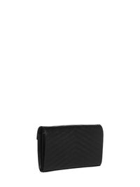 SAINT LAURENT Saint Laurent Women Ysl Logo Quilted Leather Wallet On Chain Bag