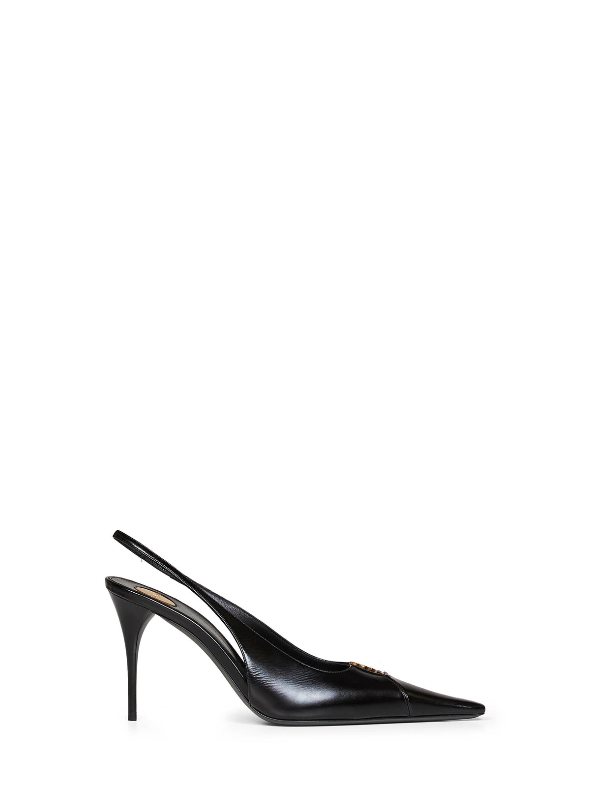 SAINT LAURENT Saint Laurent Women Black Leather Babylone 90 Slingback Pumps