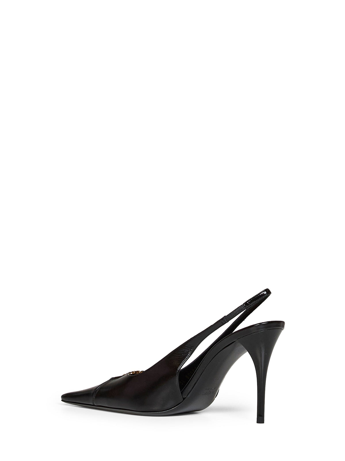 SAINT LAURENT Saint Laurent Women Black Leather Babylone 90 Slingback Pumps