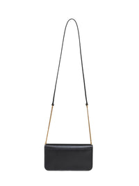 SAINT LAURENT Saint Laurent Women Black Cassandre Phone Holder With Shoulder Strap