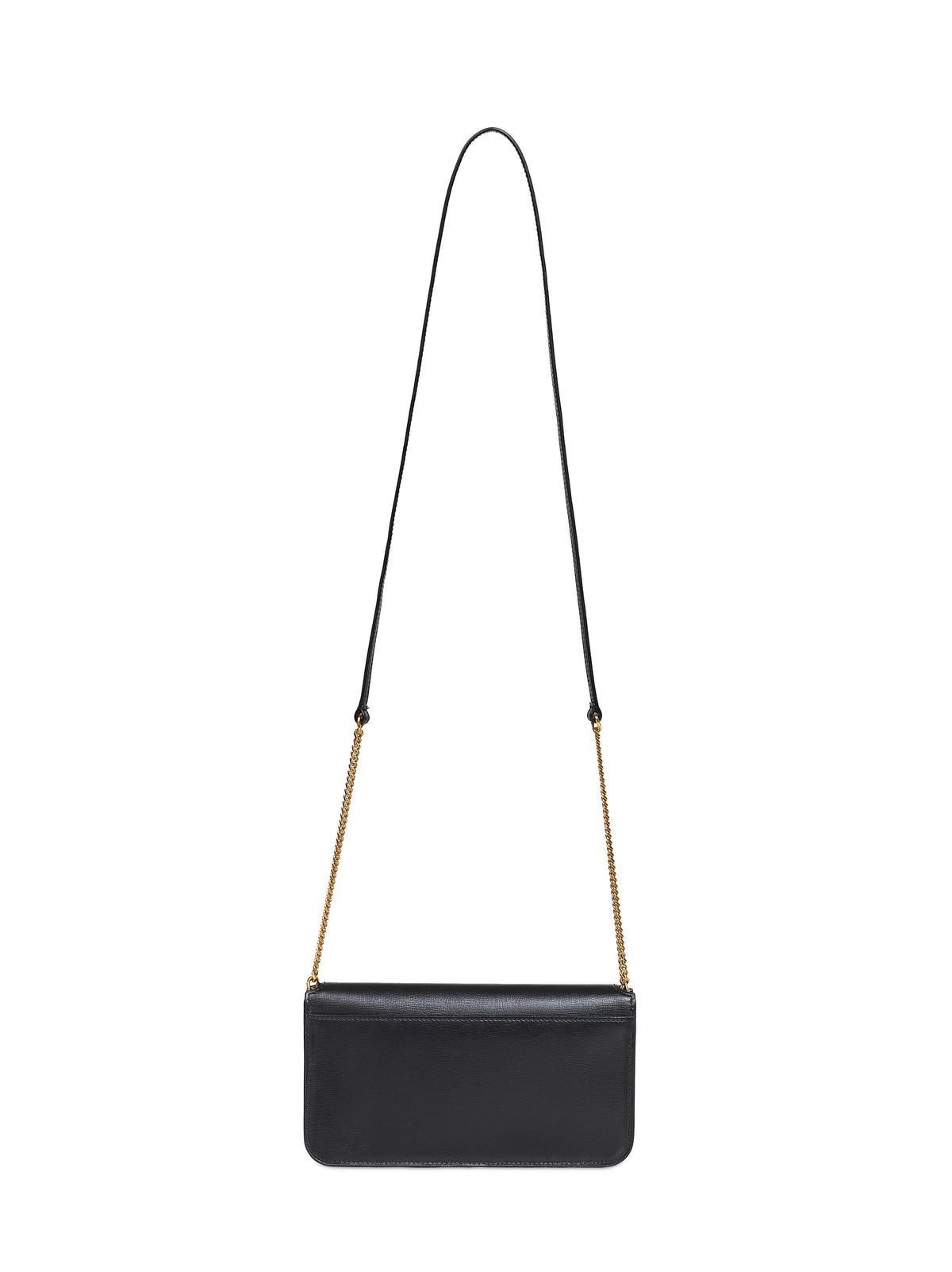 SAINT LAURENT Saint Laurent Women Black Cassandre Phone Holder With Shoulder Strap