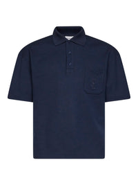 SAINT LAURENT Saint Laurent Men Blue Cotton Piqué Cassandre Polo Shirt