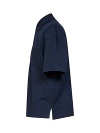 SAINT LAURENT Saint Laurent Men Blue Cotton Piqué Cassandre Polo Shirt