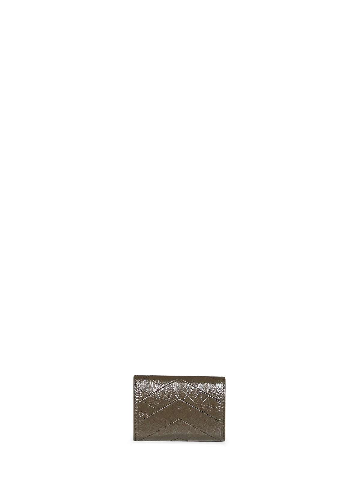 Saint Laurent Women Green Niki Slim Tri-Fold Calf Leather Wallet <Br/>