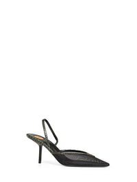 SAINT LAURENT Saint Laurent Women Black And Green Mesh And Python Slingback Pumps