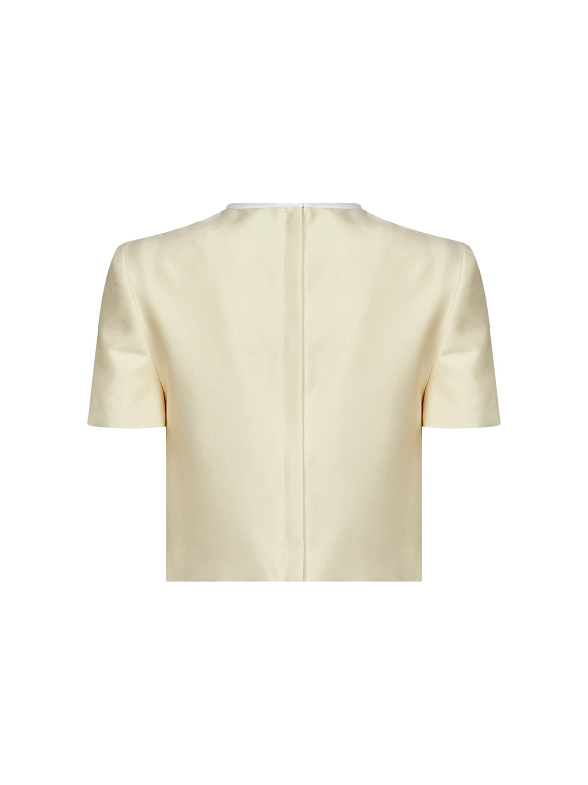 SELF PORTRAIT Self Portrait Women Yellow Taffeta Cropped Top With Bow Detail