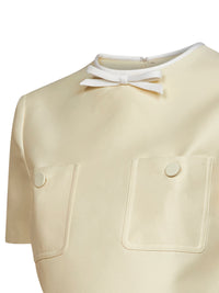SELF PORTRAIT Self Portrait Women Yellow Taffeta Cropped Top With Bow Detail