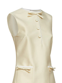 Self Portrait Women Yellow Taffeta Mini Dress With Bows Detail