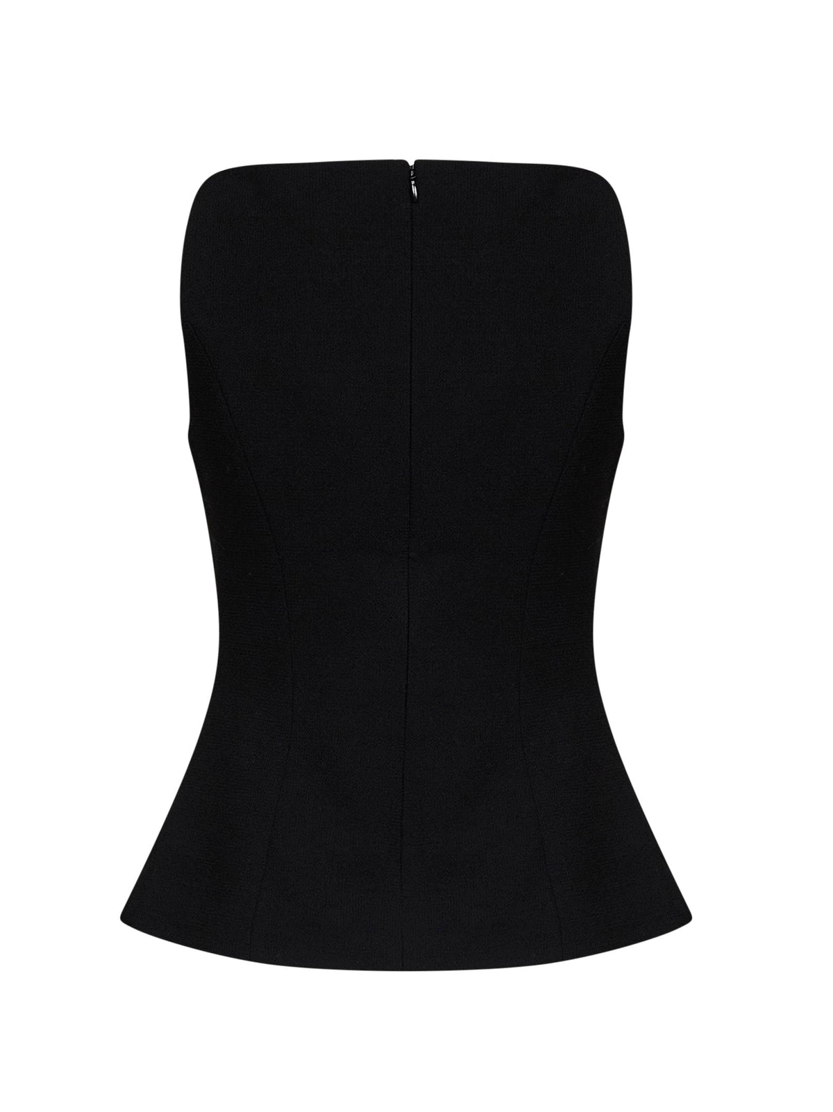 Self Portrait Women Black Wool Crêpe Top